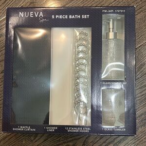 NEW! Nueva Spa 5 piece bath set, Navy Blue